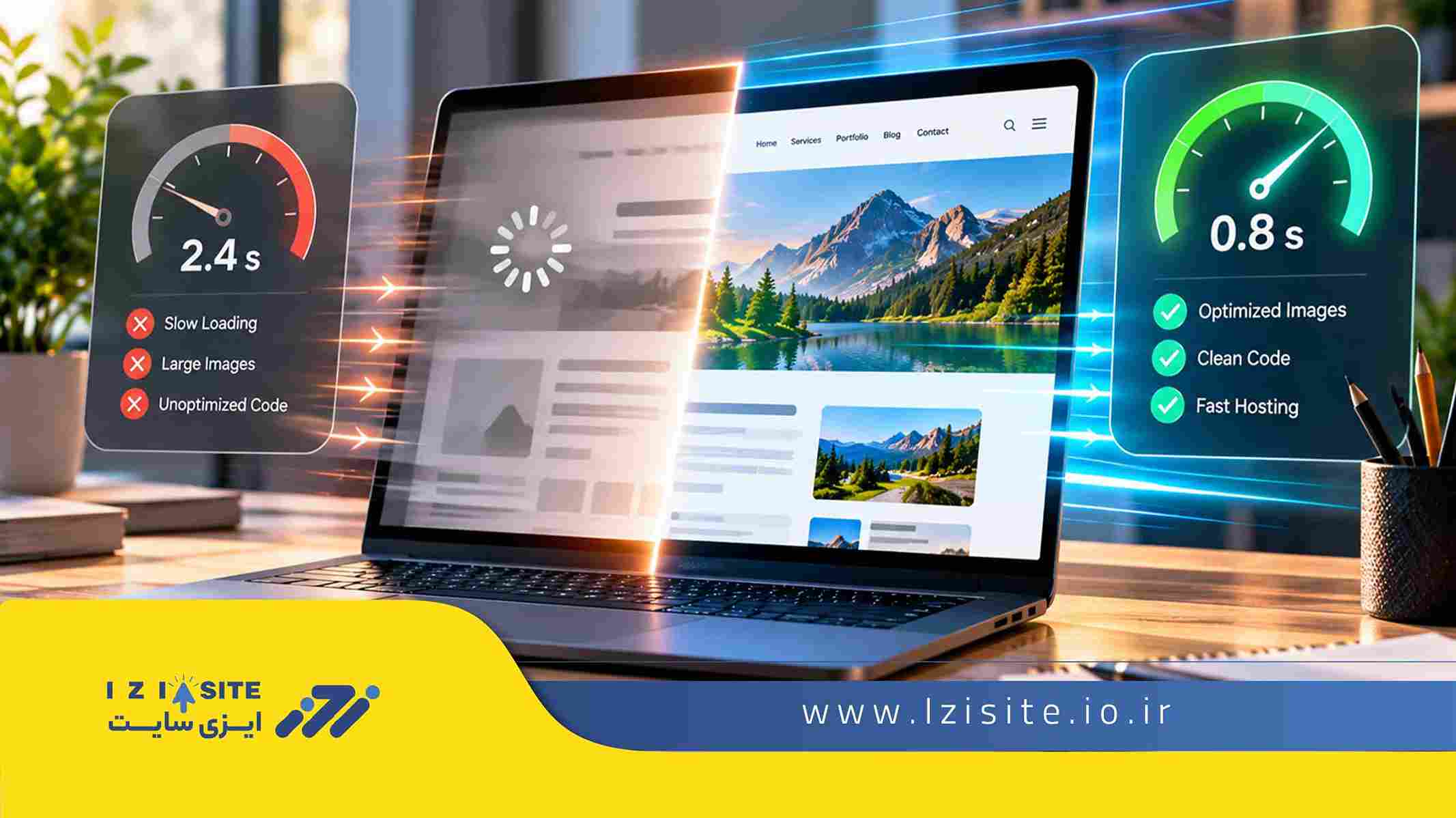 سرعت سایت اولین آزمون طراحی حرفه ای
